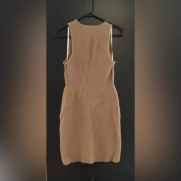 Babaton Tan Backless Ribbed Dress - Picture 2 of 6